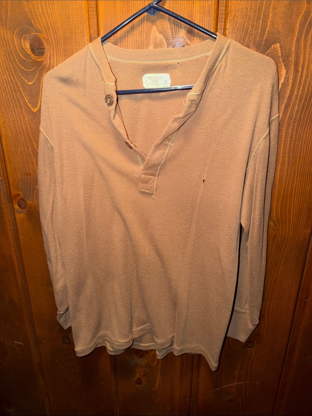 Brown 436 US Army  Long Sleeve UnderShirt, Cold Weather, Class 3